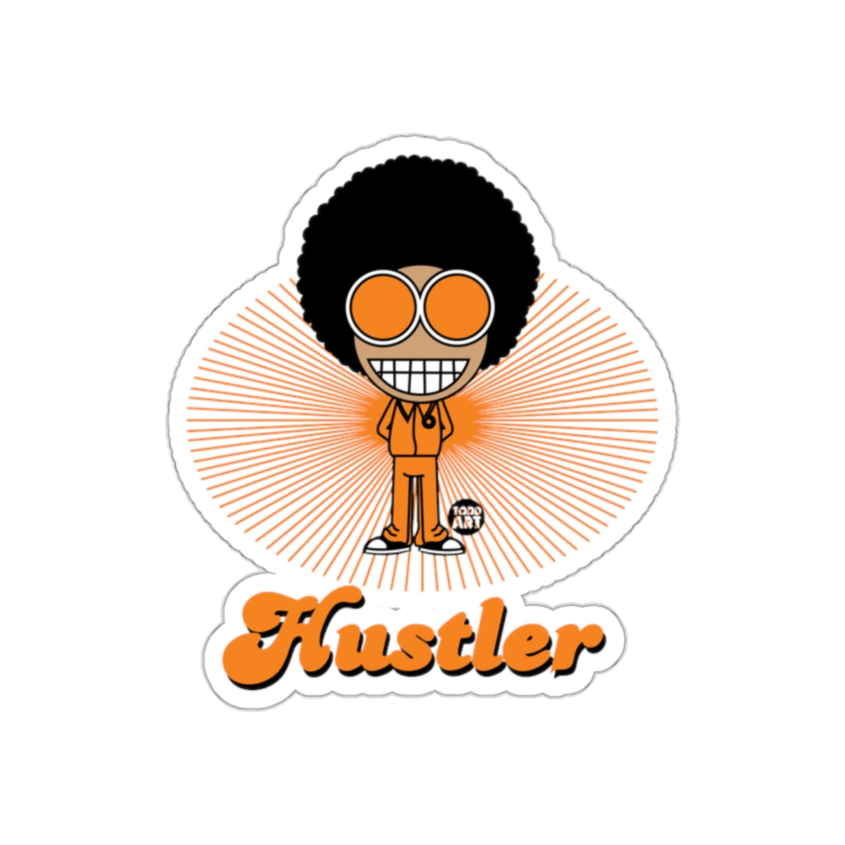Hustler Character Retro Sticker from 1000 Art Collection