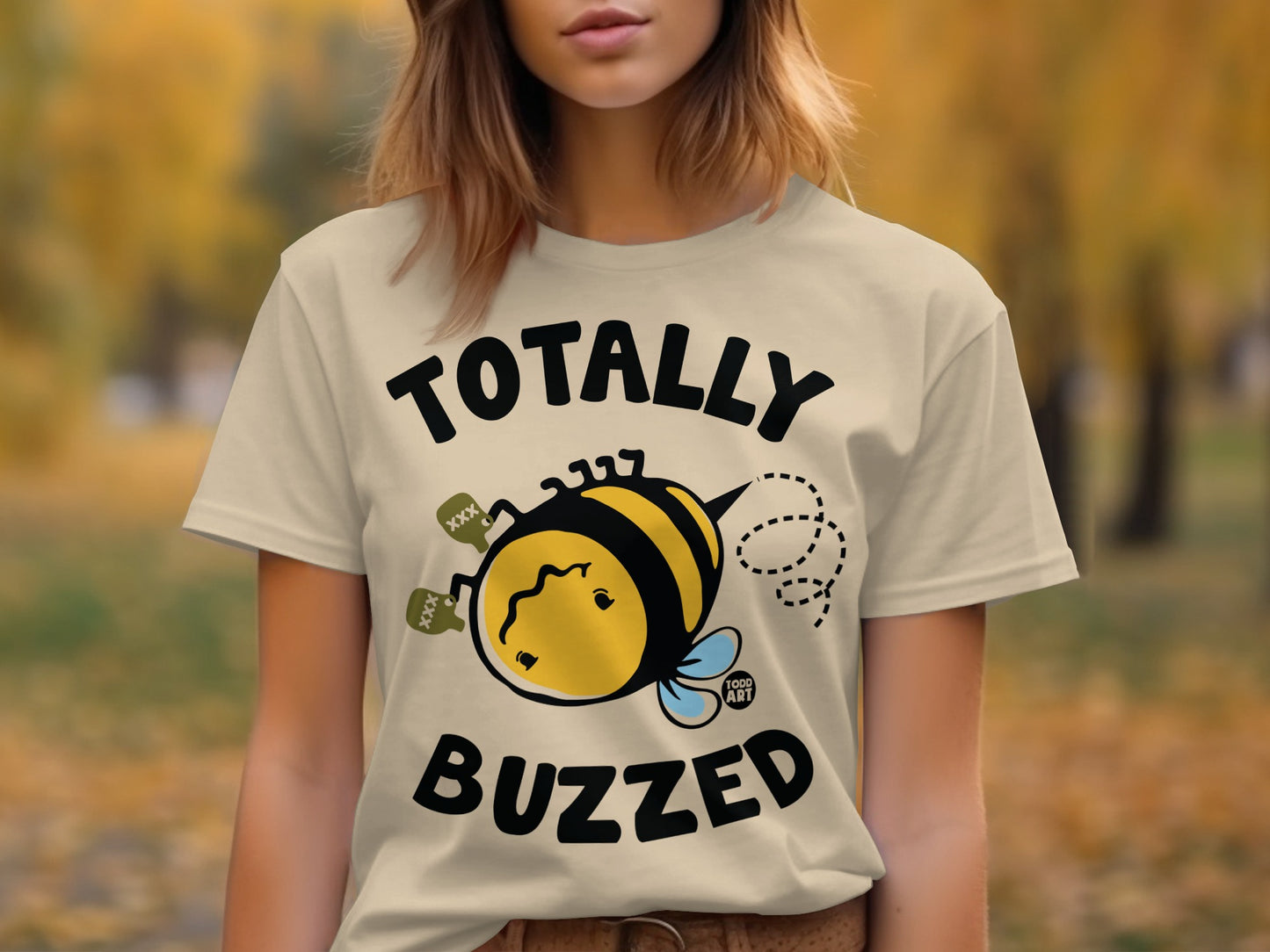 Totally Buzzed Bee Printed Graphic Tee Shirt