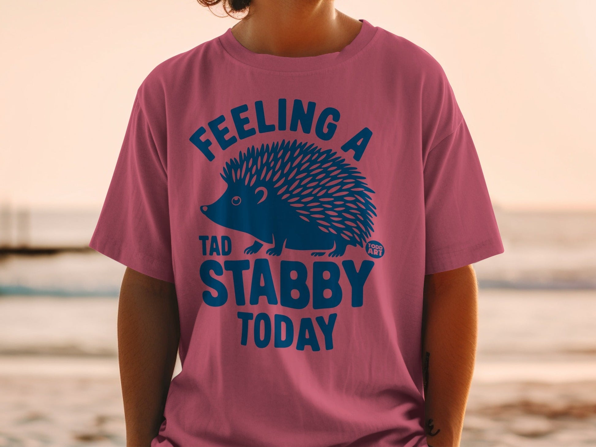 Feeling a Tad Stabby Today Hedgehog Graphic T-shirt