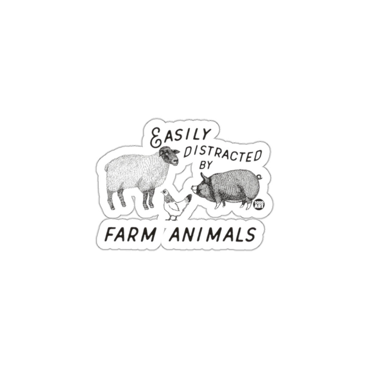 Easily Distracted by Farm Animals sticker