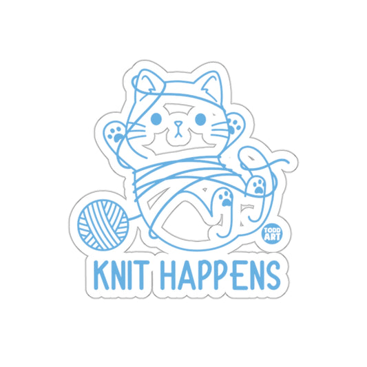 Knit Happens Cat Sticker Perfect for Crafters