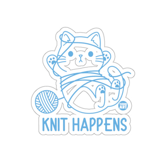 Knit Happens Cat Sticker Perfect for Crafters