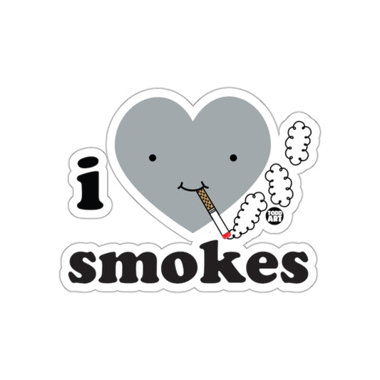 I Love Smokes Cute Heart Emoji Sticker Design
