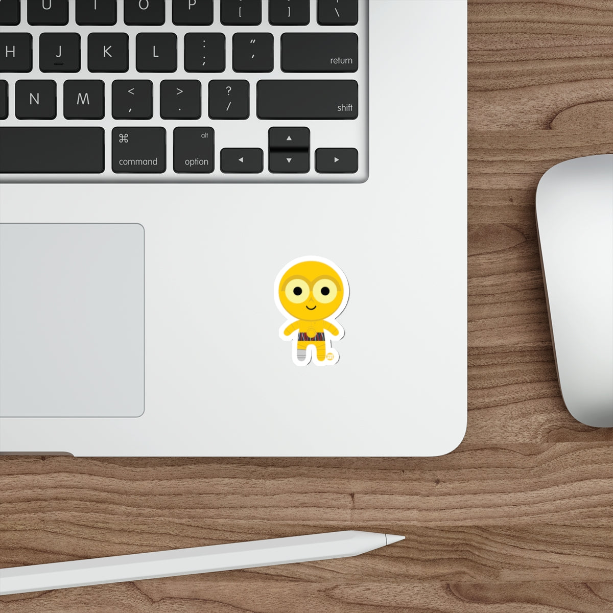 Cute Yellow Cartoon Character Sticker for Laptops and Notebooks