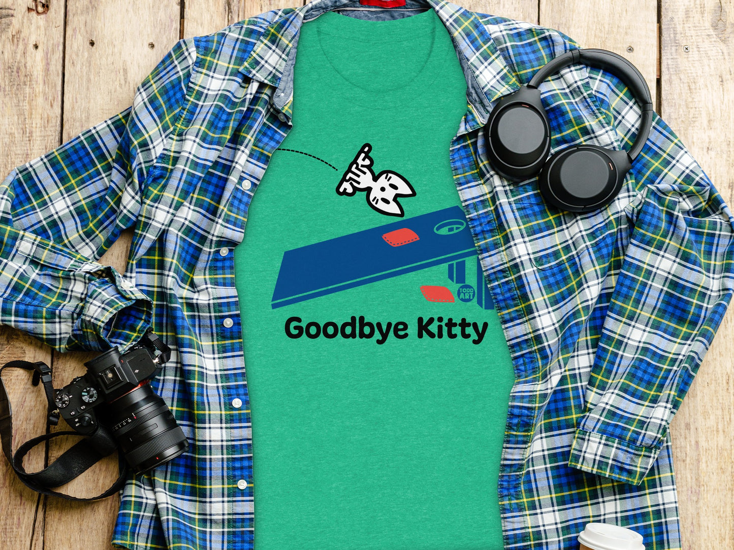 Goodbye Kitty Graphic T-shirt for Adults