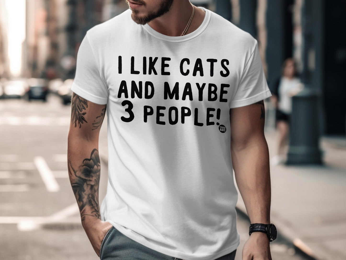 I Like Cats And Maybe 3 People Funny T-Shirt
