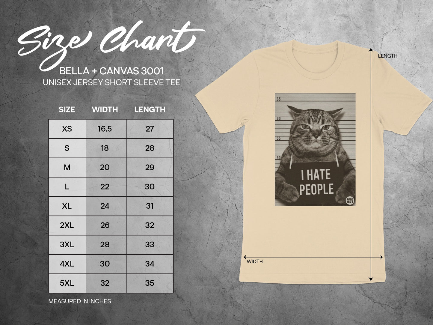 I Hate People Funny Cat Graphic Short Sleeve Tee