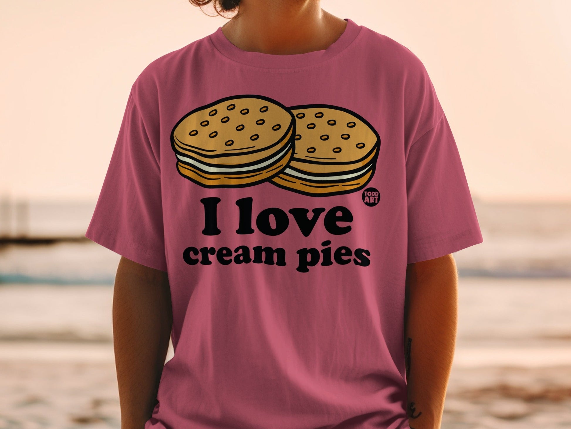 I Love Cream Pies Graphic Tee Casual Printed T-Shirt