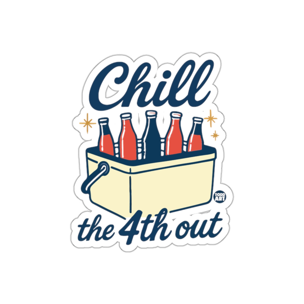 Chill the 4th Out Graphic Sticker for Summer Fun