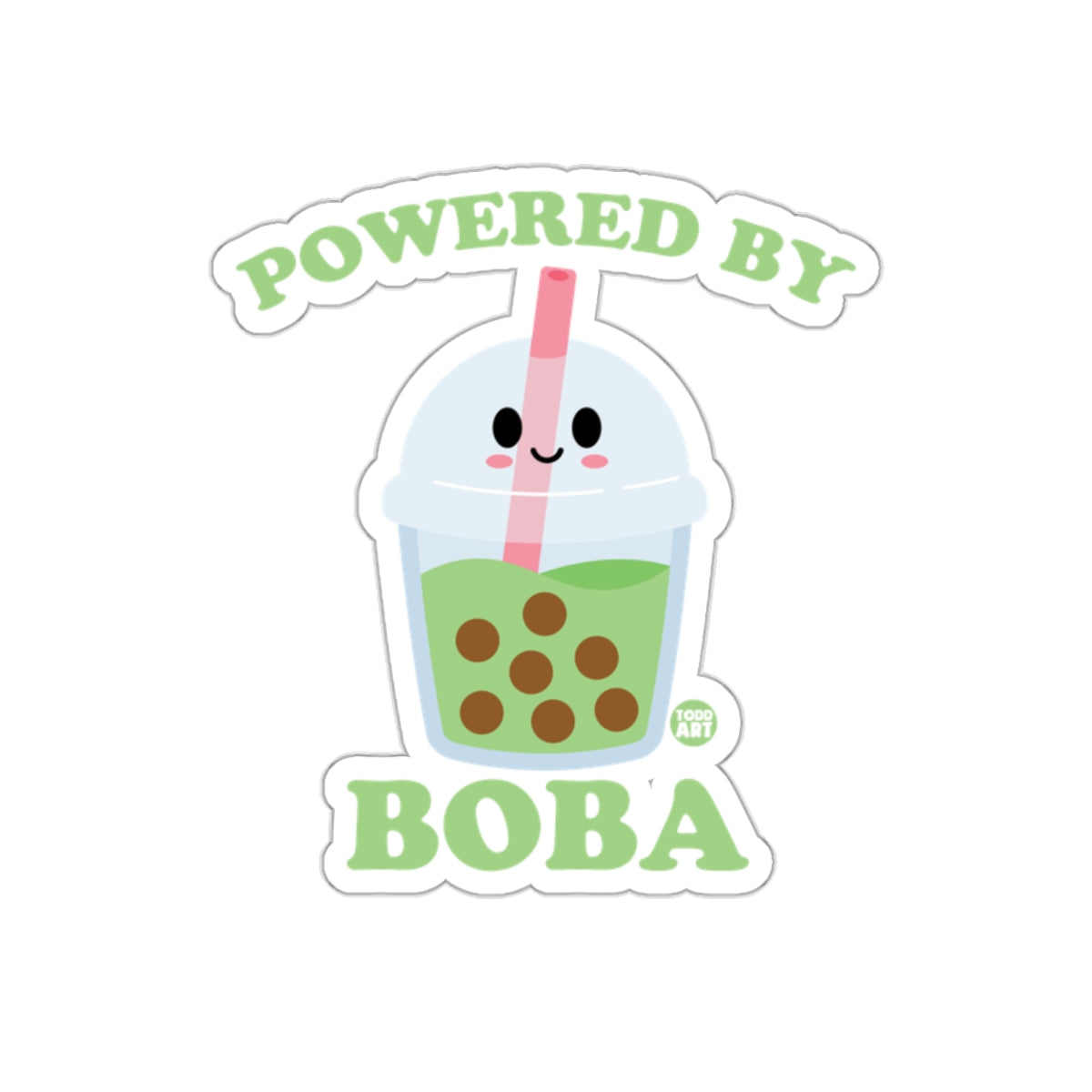 Cute Kawaii Powered By Boba Bubble Tea Sticker