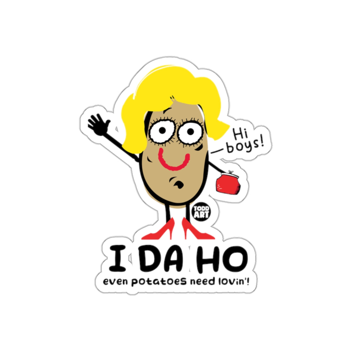 I Da Ho Cartoon Potato Humorous Sticker Product