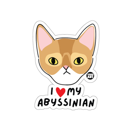 I Love My Abyssinian Cat Sticker Perfect for Cat Lovers