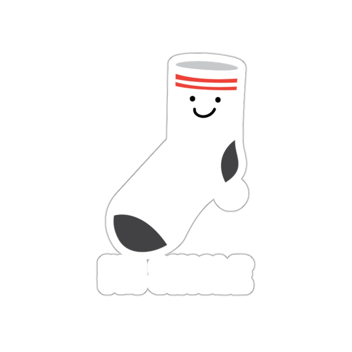 Happy Single Sock with Stripes Sticker Graphic