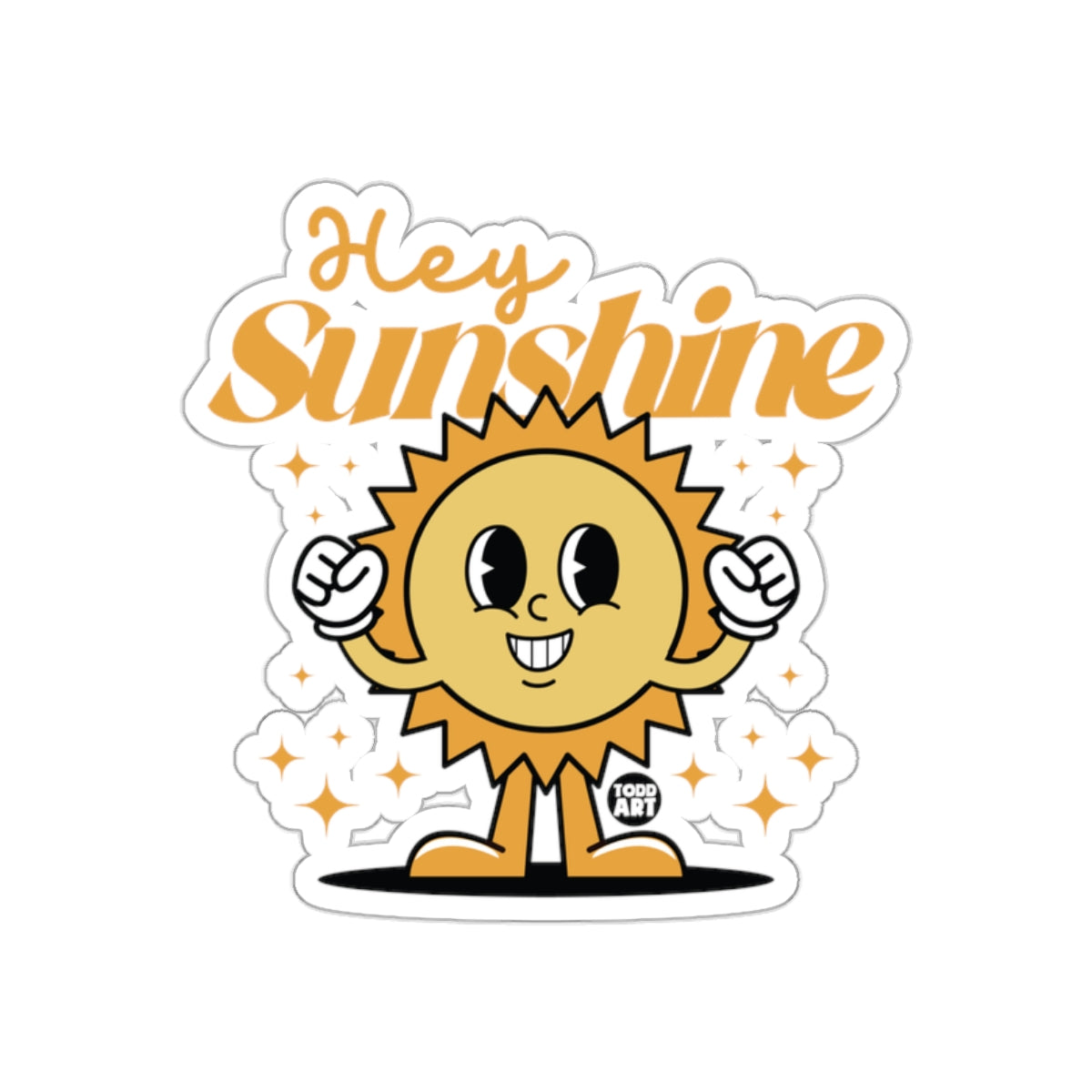 Hey Sunshine Sticker Cartoon Sun Character