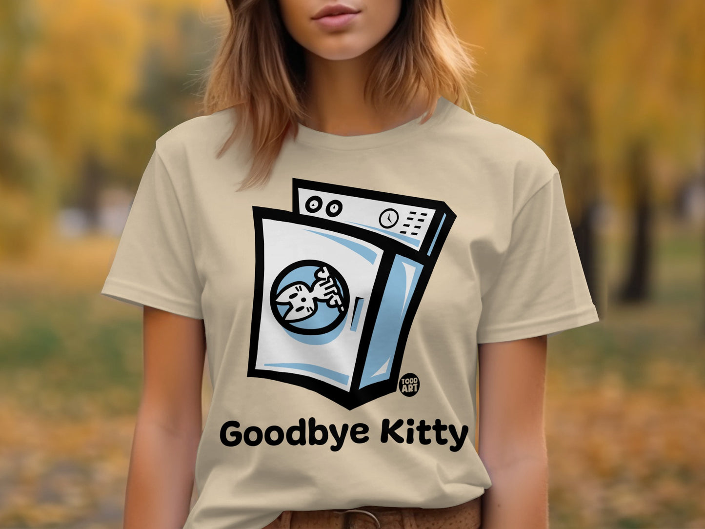 Goodbye Kitty Funny Laundry Design T-Shirt