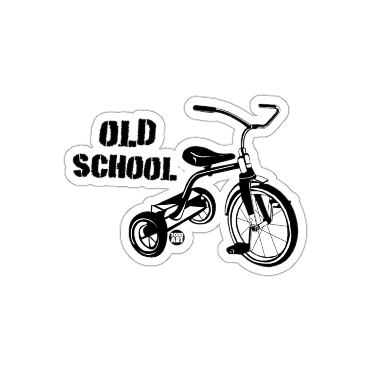 Old School Tricycle Design Sticker Retro Bike Art