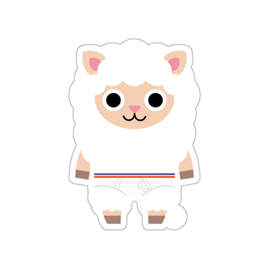 Cute White Llama Cartoon Character Sticker Decal