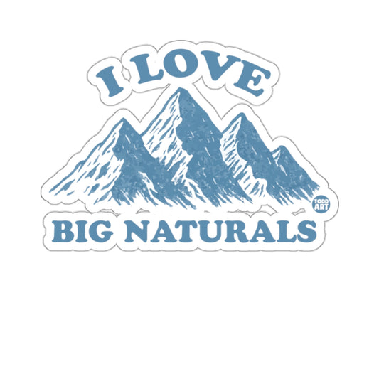 I Love Big Naturals with Mountain Illustration sticker
