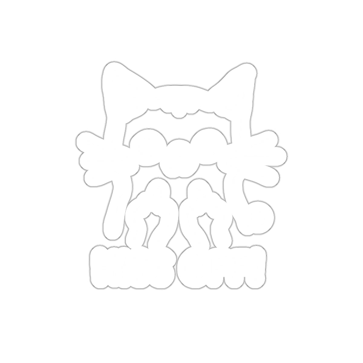 Funny Kawaii Cartoon Cat Kiss Off Sign Decorative Art