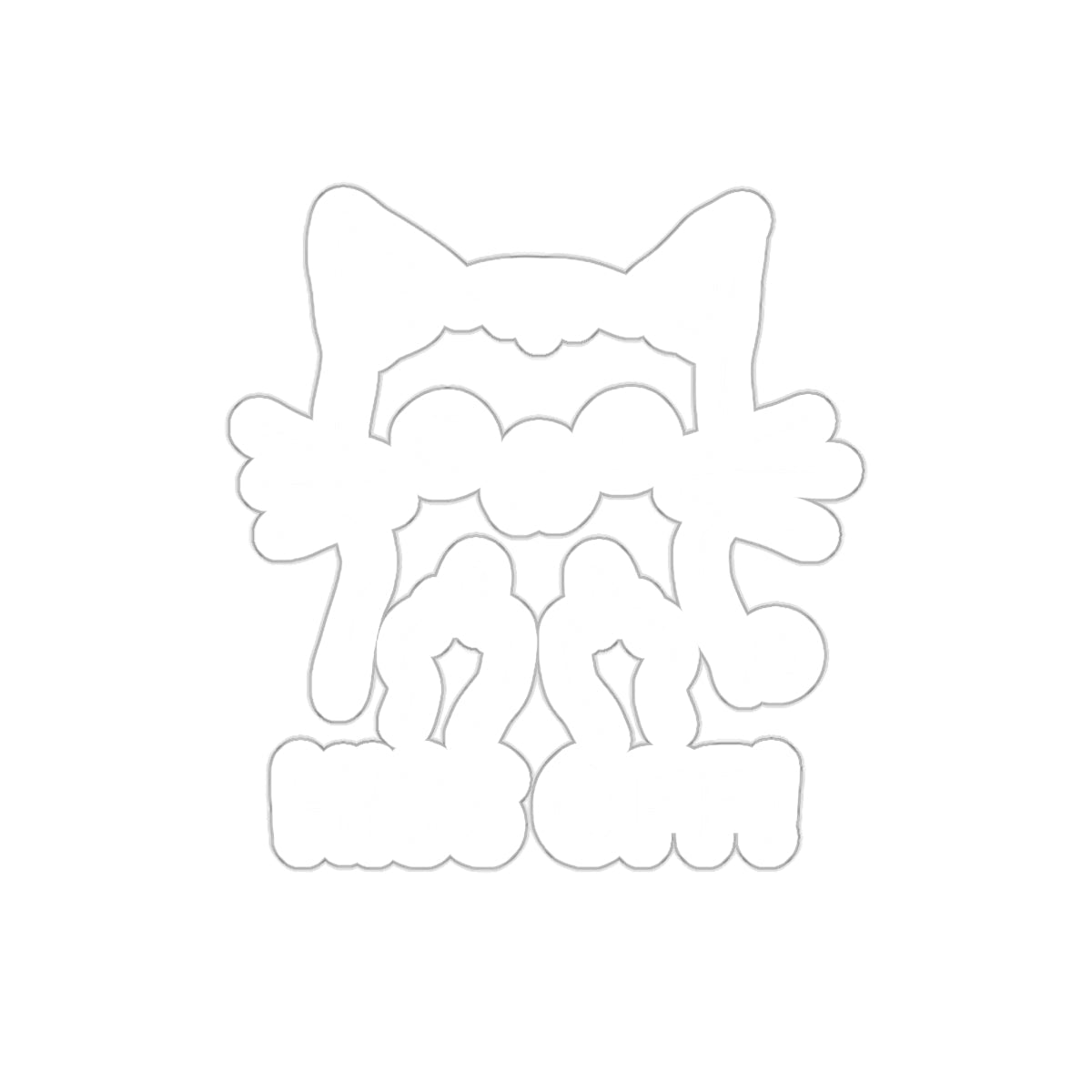 Funny Kawaii Cartoon Cat Kiss Off Sign Decorative Art