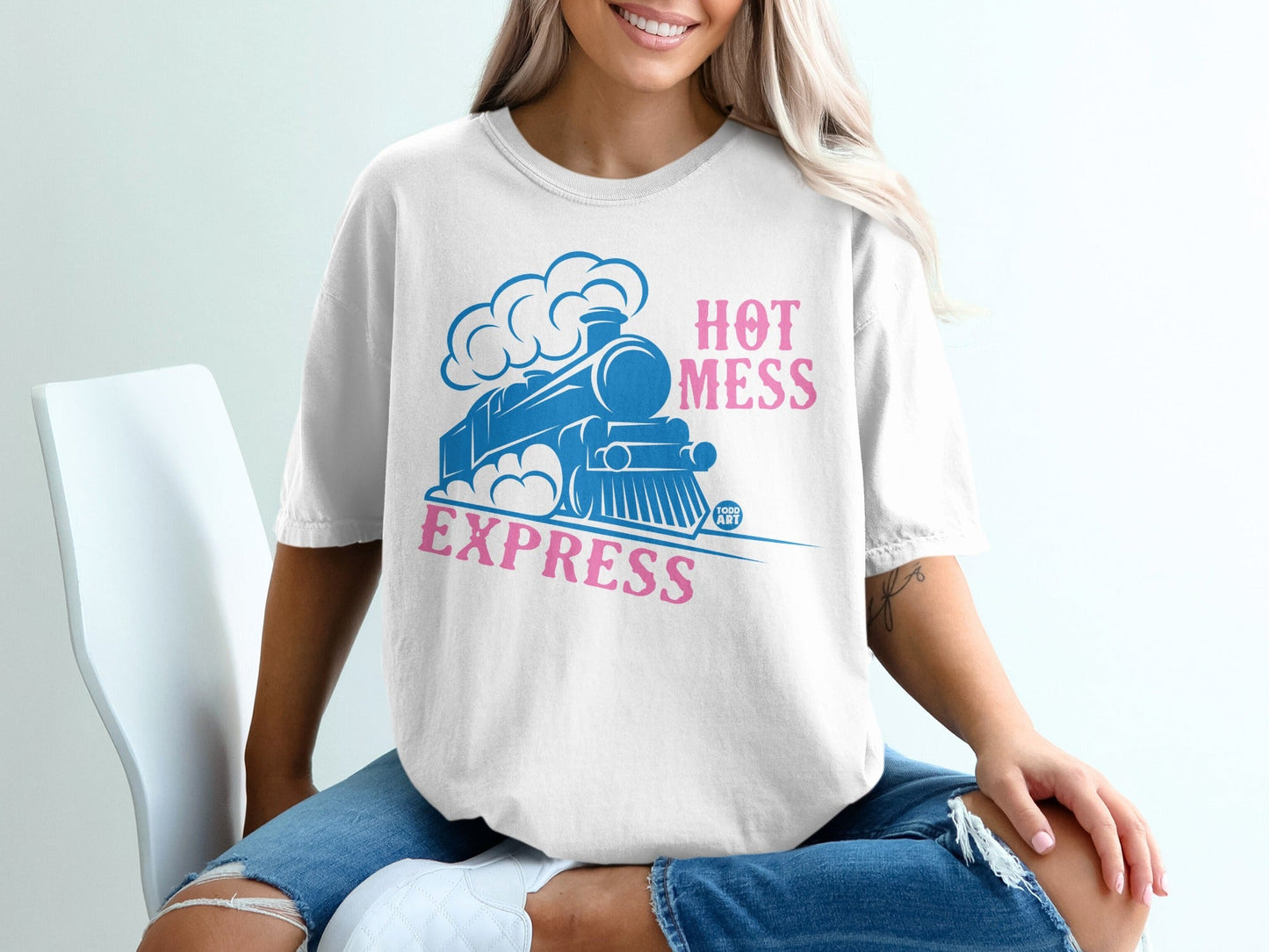 Hot Mess Express Train Design Graphic T-Shirt