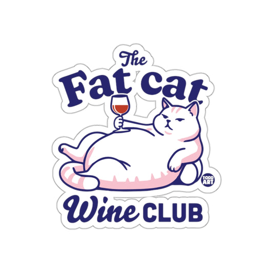 The Fat Cat Wine Club funny sticker product