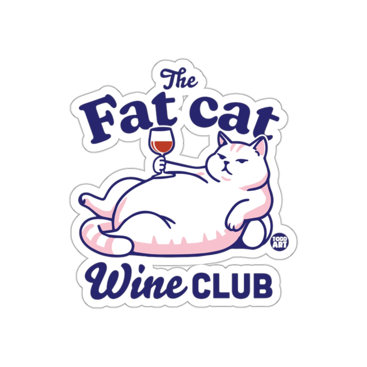 The Fat Cat Wine Club funny sticker product