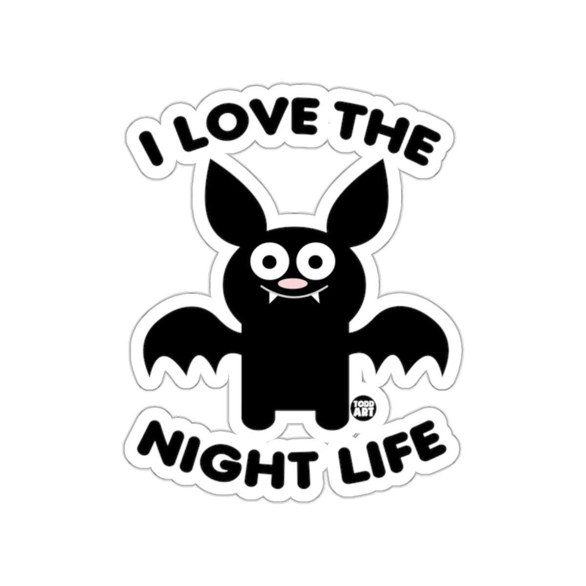 I Love The Night Life Bat Sticker Fun Halloween Décor