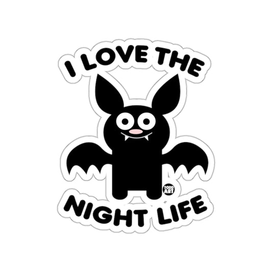 I Love The Night Life Bat Sticker Fun Halloween D√©cor