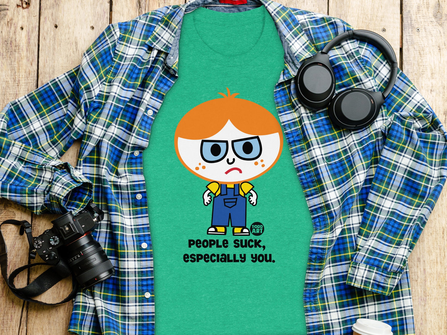 People Suck Especially You Character Graphic Shirt