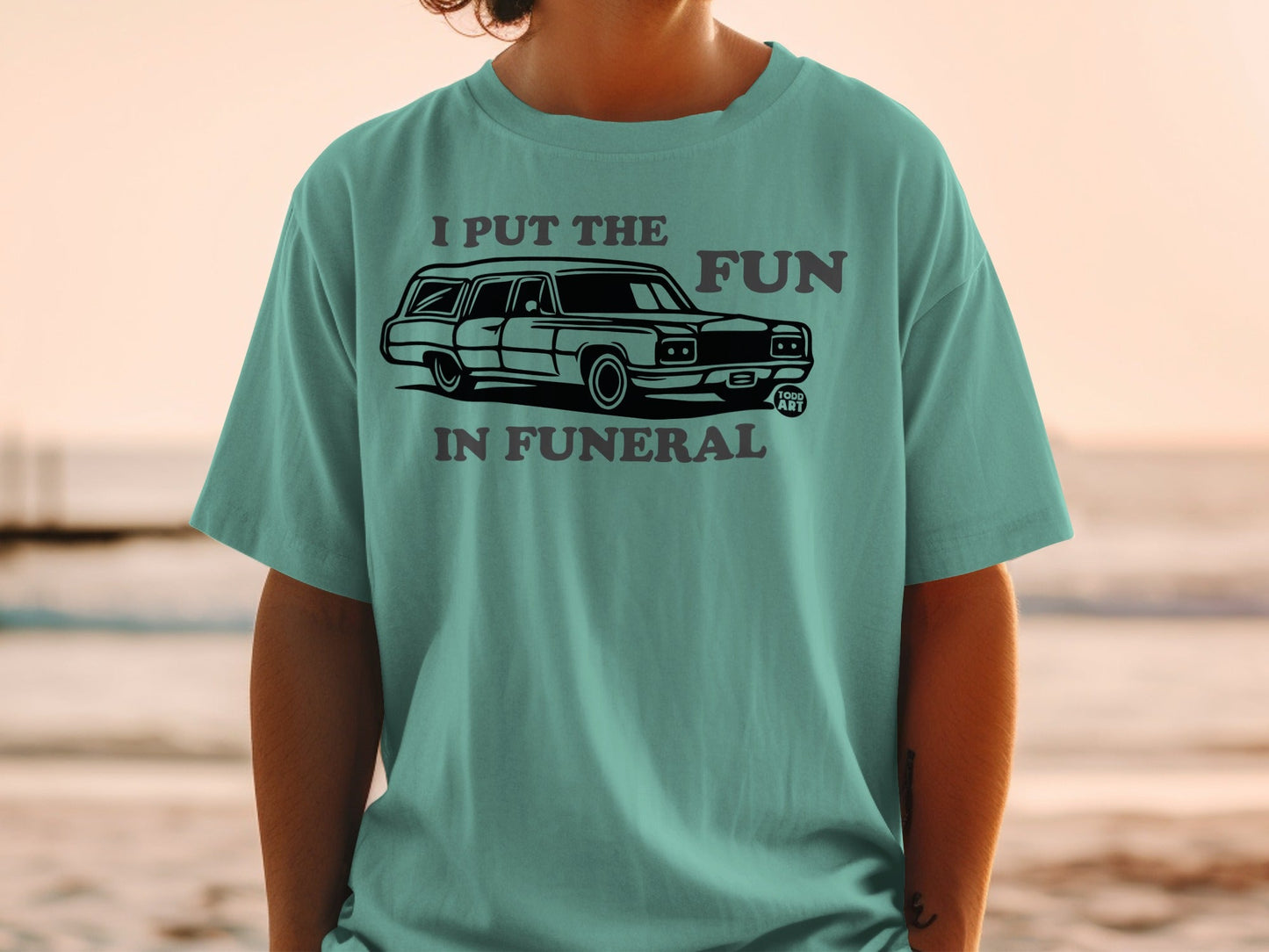 I Put The Fun In Funeral Car Design T-Shirt