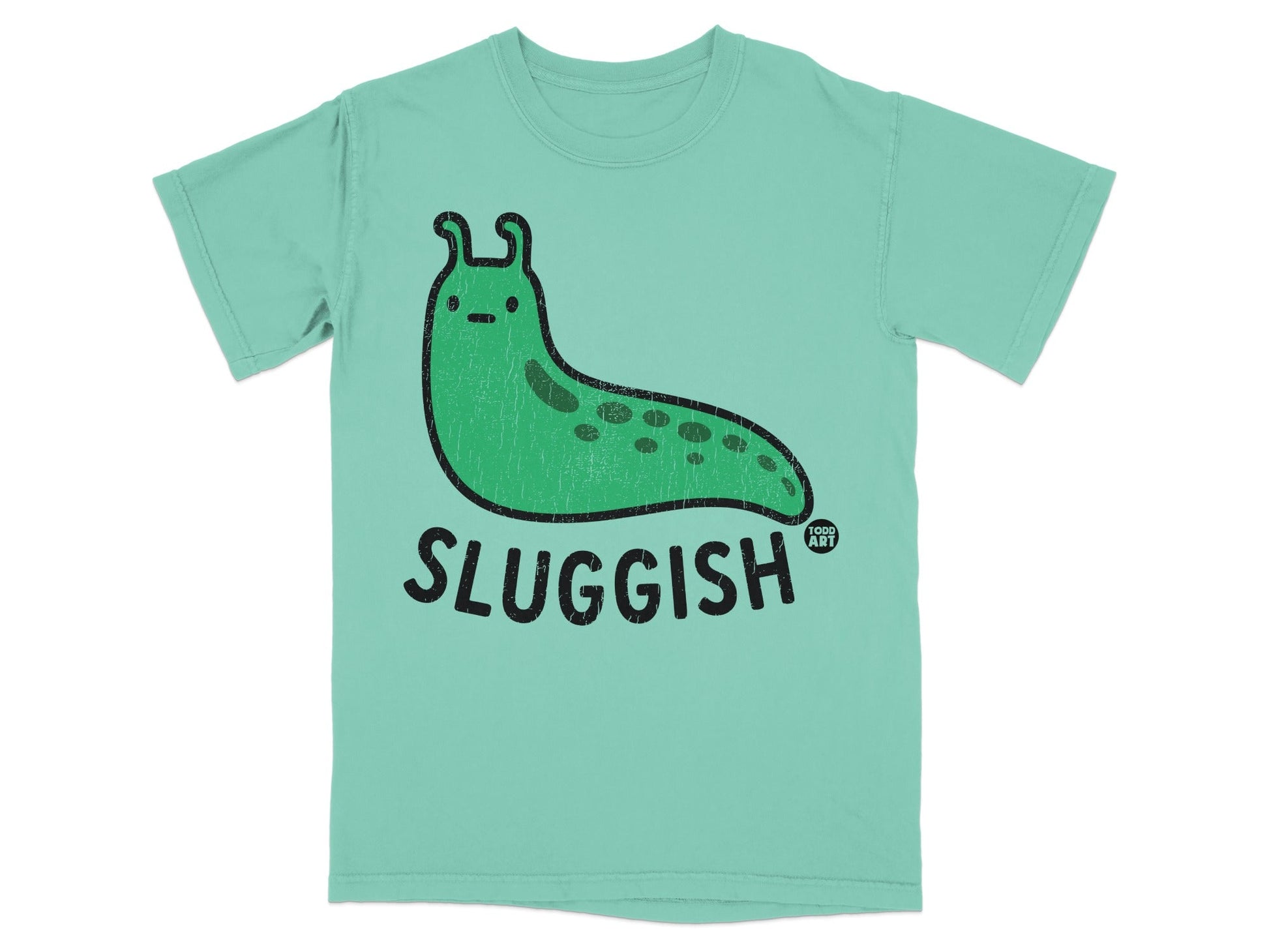 Sluggish Green Slug Todd Art Graphic T-Shirt