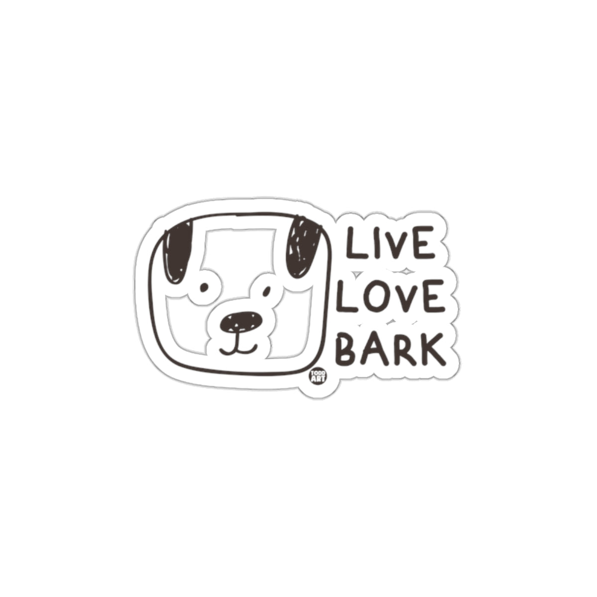 Live Love Bark Cute Dog Illustration Sticker