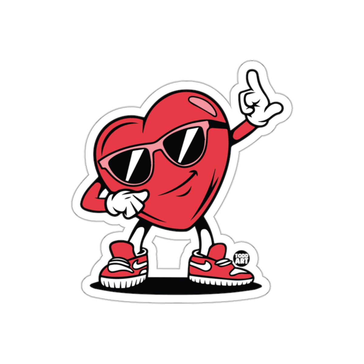 Cool Red Heart with Sunglasses Graphic Sticker