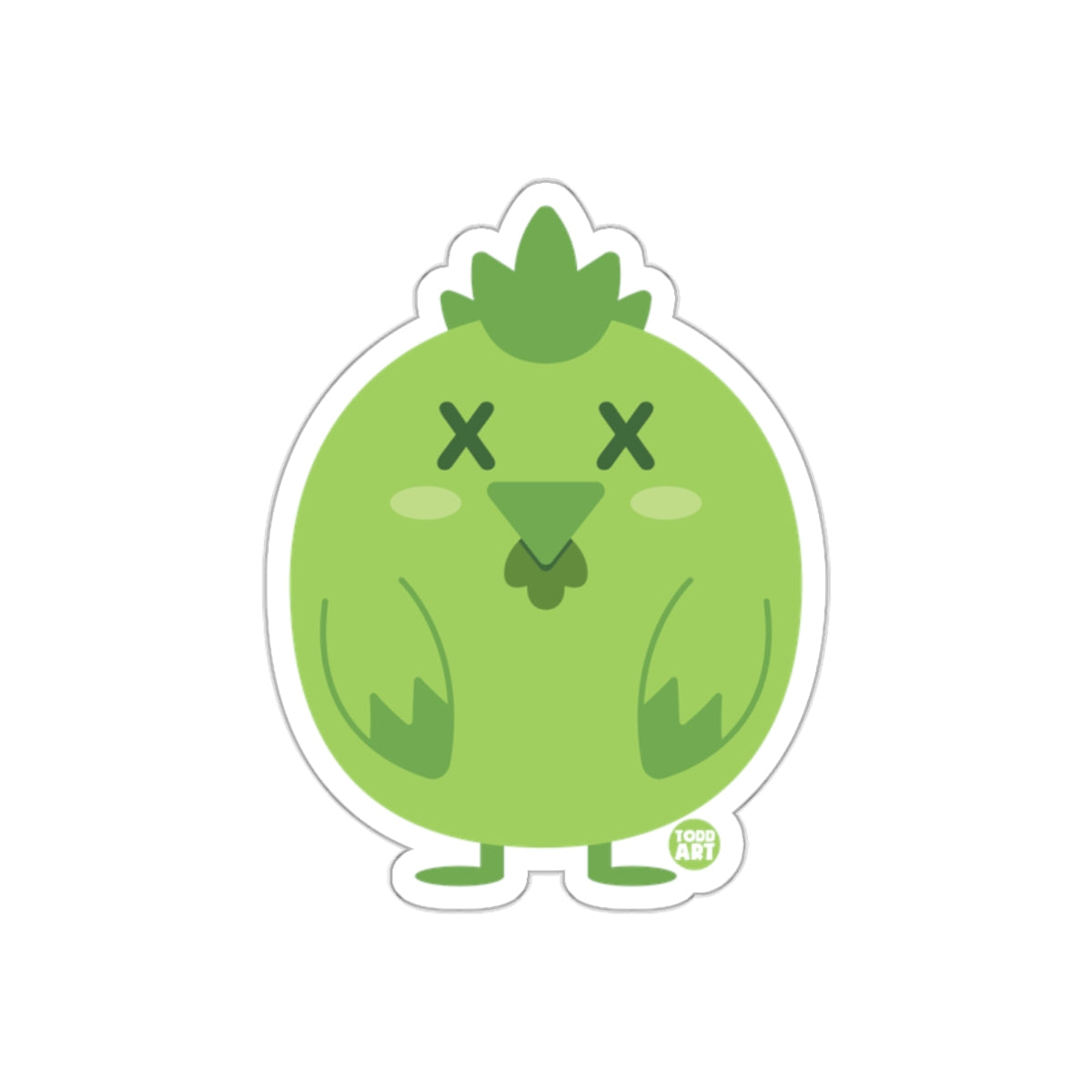 Cute Green Cartoon Bird Design Sticker Bird Product