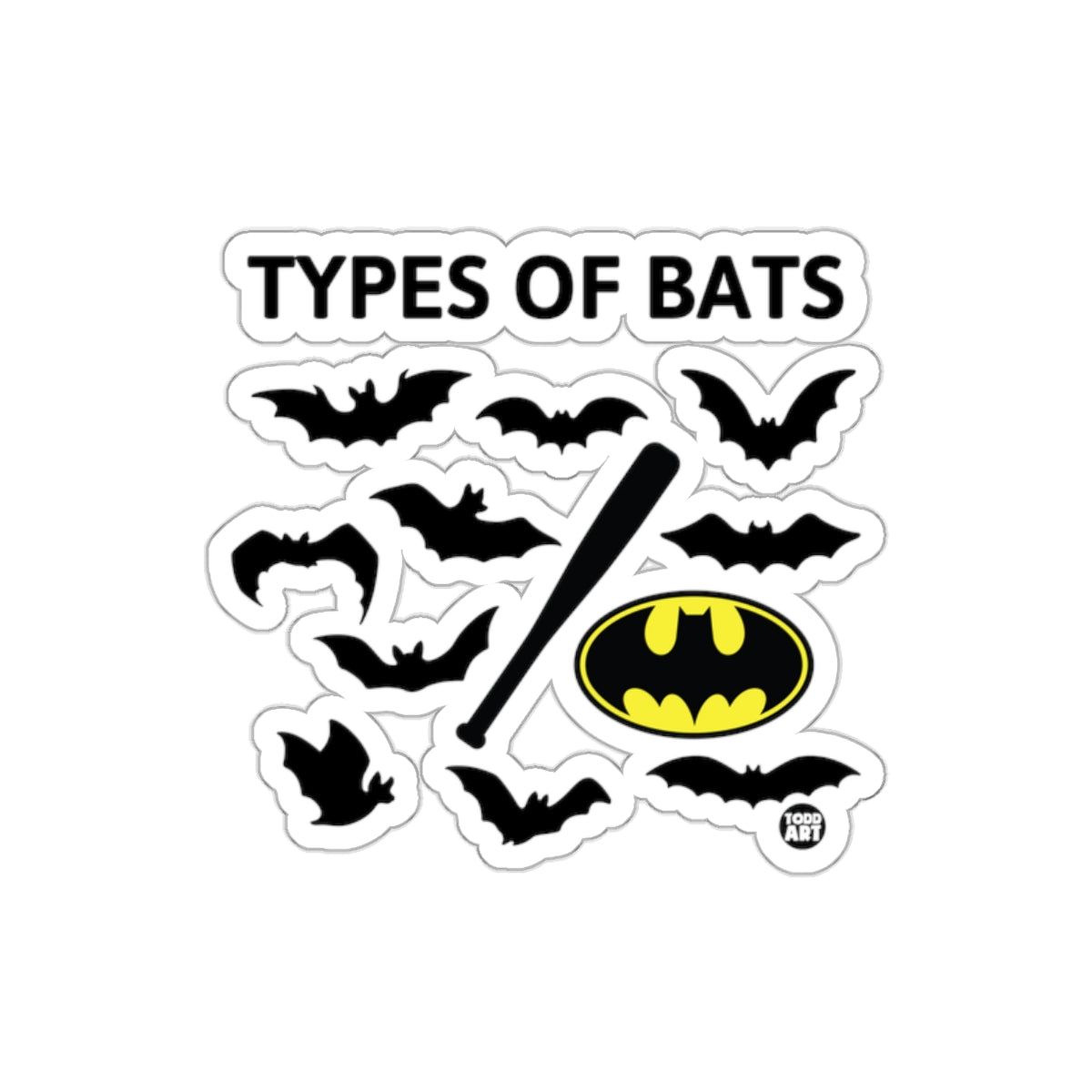 Different Types of Bats Sticker Set for Themed Decor