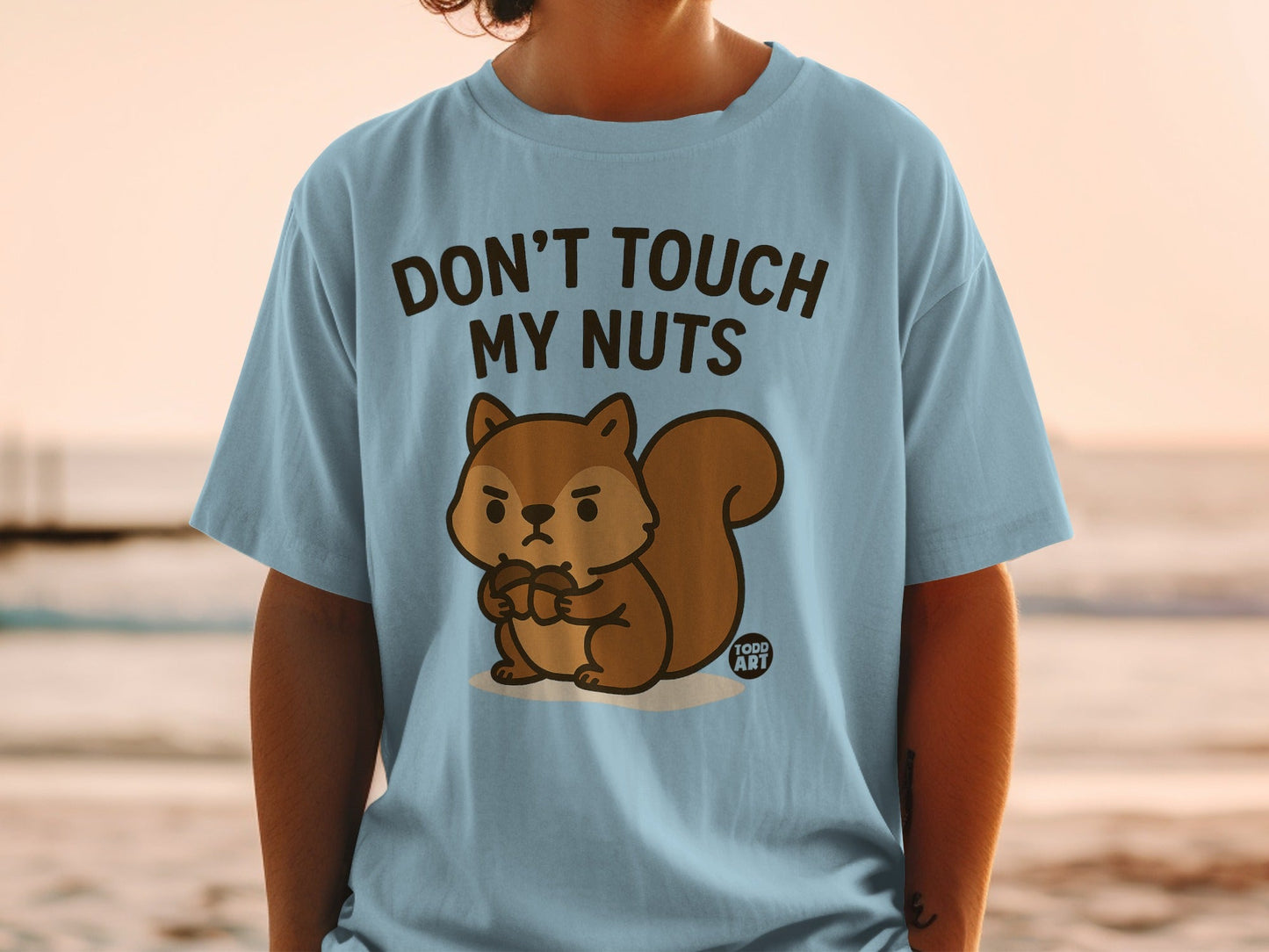 Funny Grumpy Squirrel T-Shirts, Don't Touch My Nuts Shirt, Cute Animal Pun Tee, Humorous Acorn Lover Gift T-Shirts, Sarcastic Forest