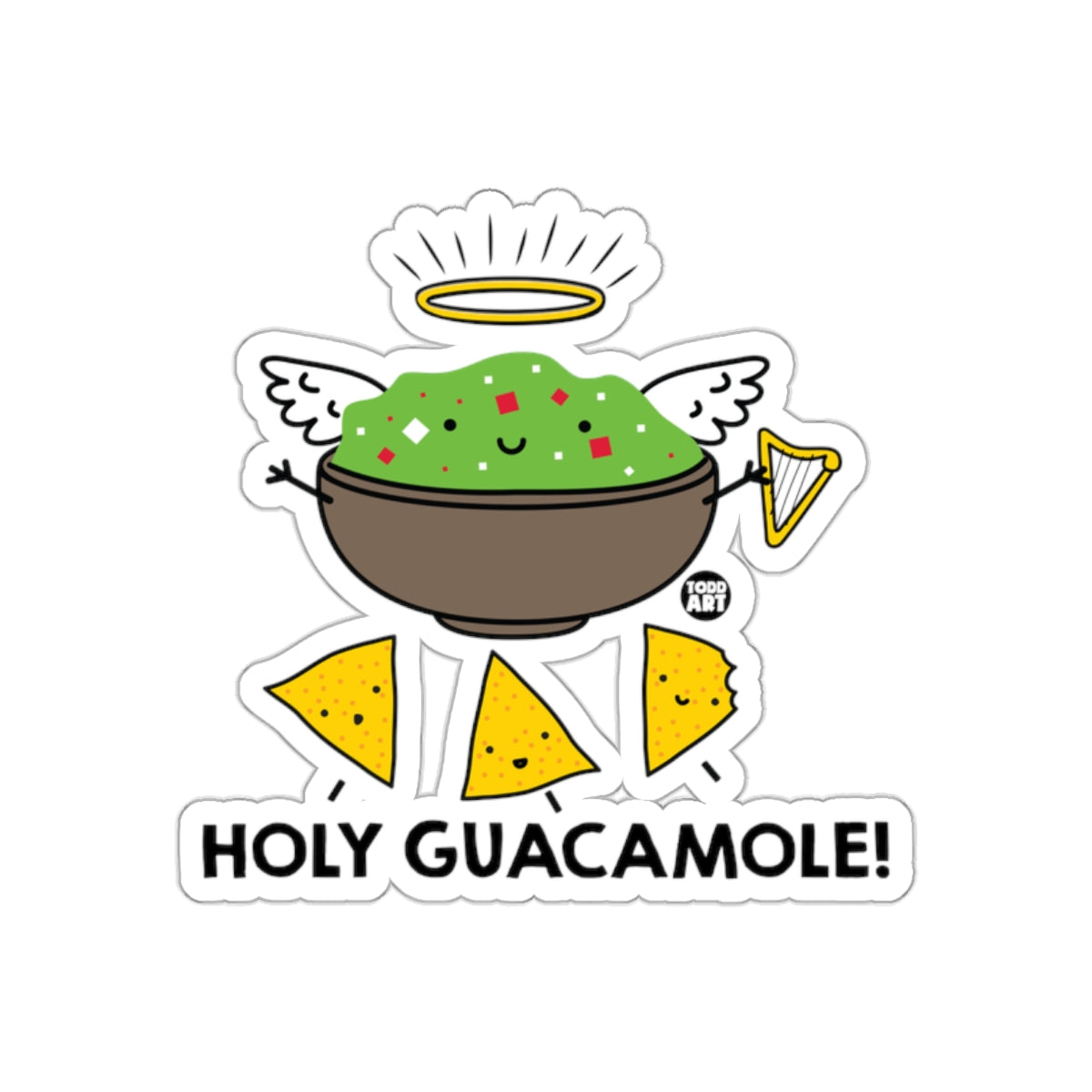 Holy Guacamole Funny Food Art Sticker Design