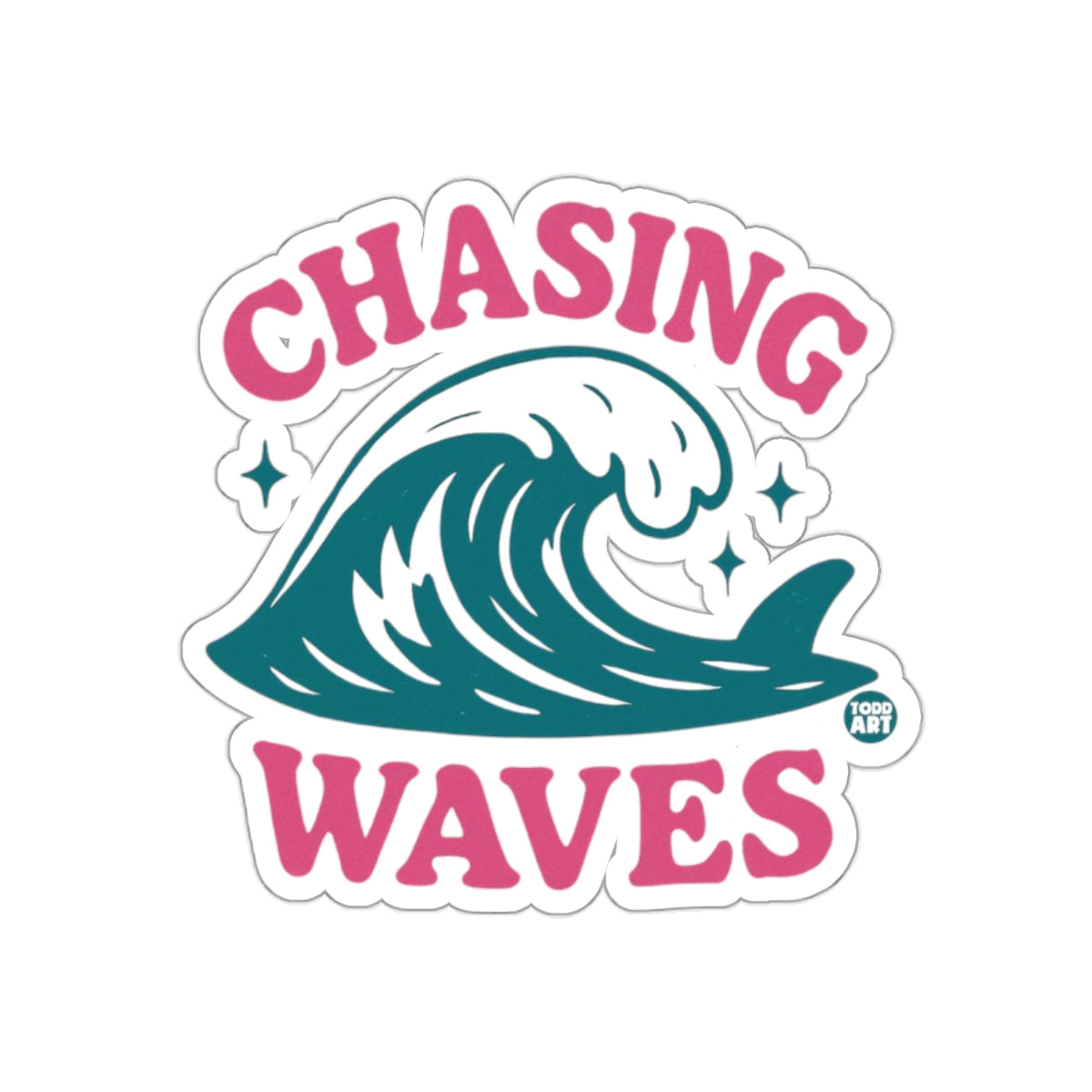 Chasing Waves Graphic Sticker for Surfing Enthusiasts