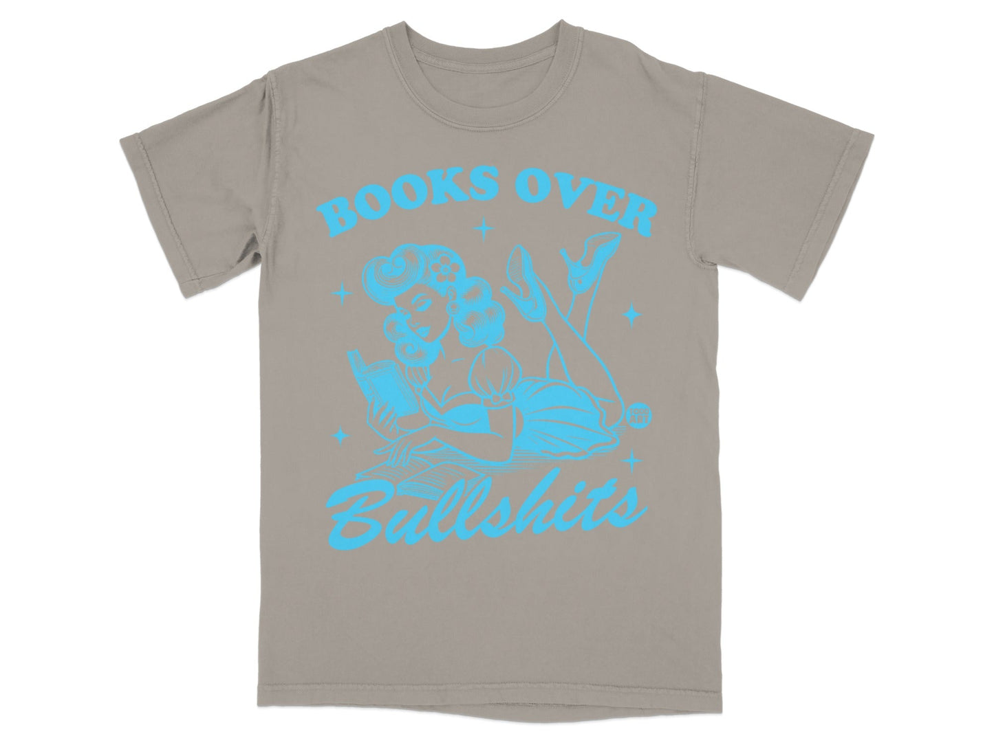Books Over Bullshits Graphic Tee for Book Lovers