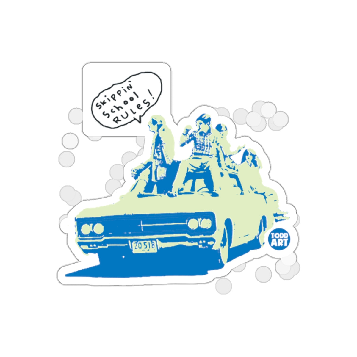Skippin' School Rules Car Sticker Todd Art Design