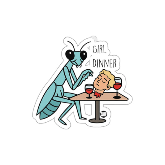 Girl Dinner Praying Mantis Sticker Unique Design