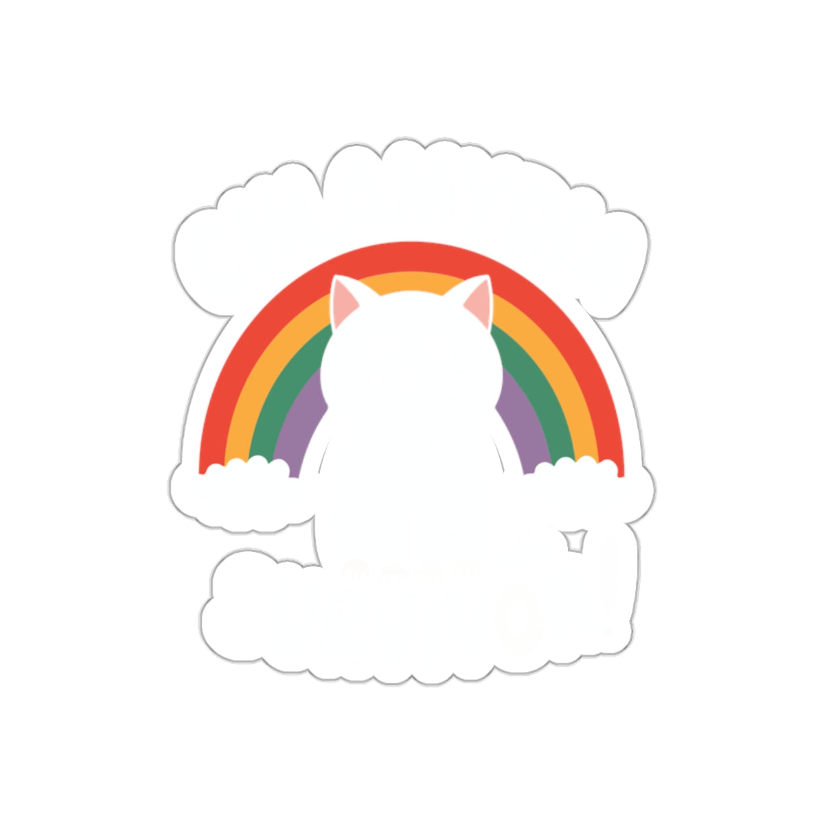 Chlamydia Survivor Cute Cat Rainbow Illustrated sticker