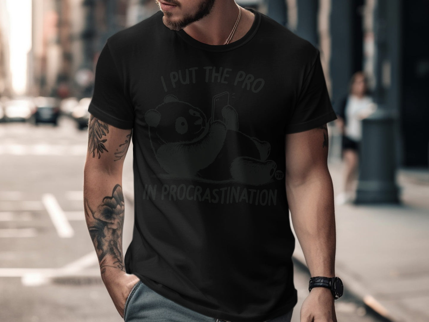 I Put The Pro In Procrastination Fun Panda T-shirt
