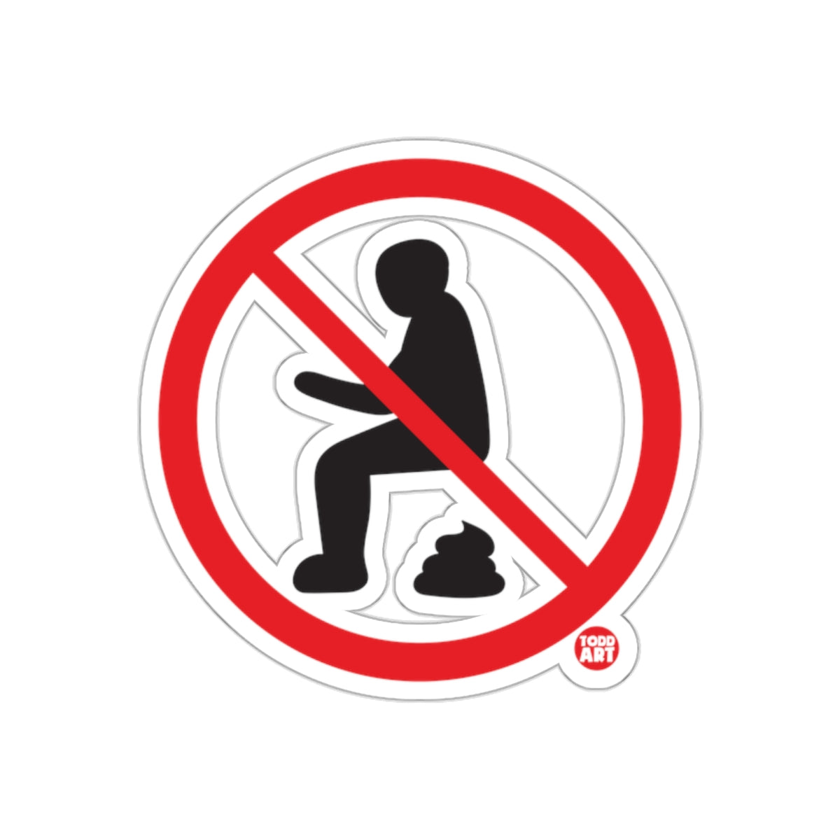 No Pooping Symbol Within a Circle Borderline Stickers
