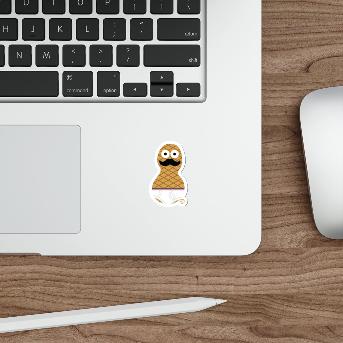 Cartoon Mustache Character Sticker for Laptops and Gadgets