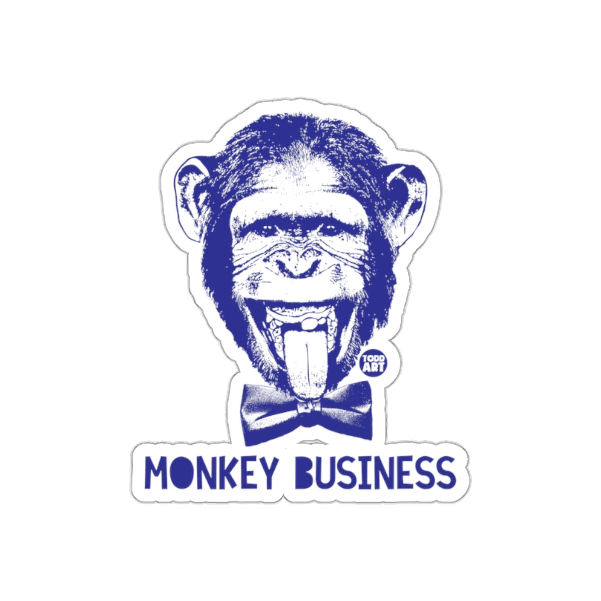 Monkey Business Funny Design with Bow Tie Sticker