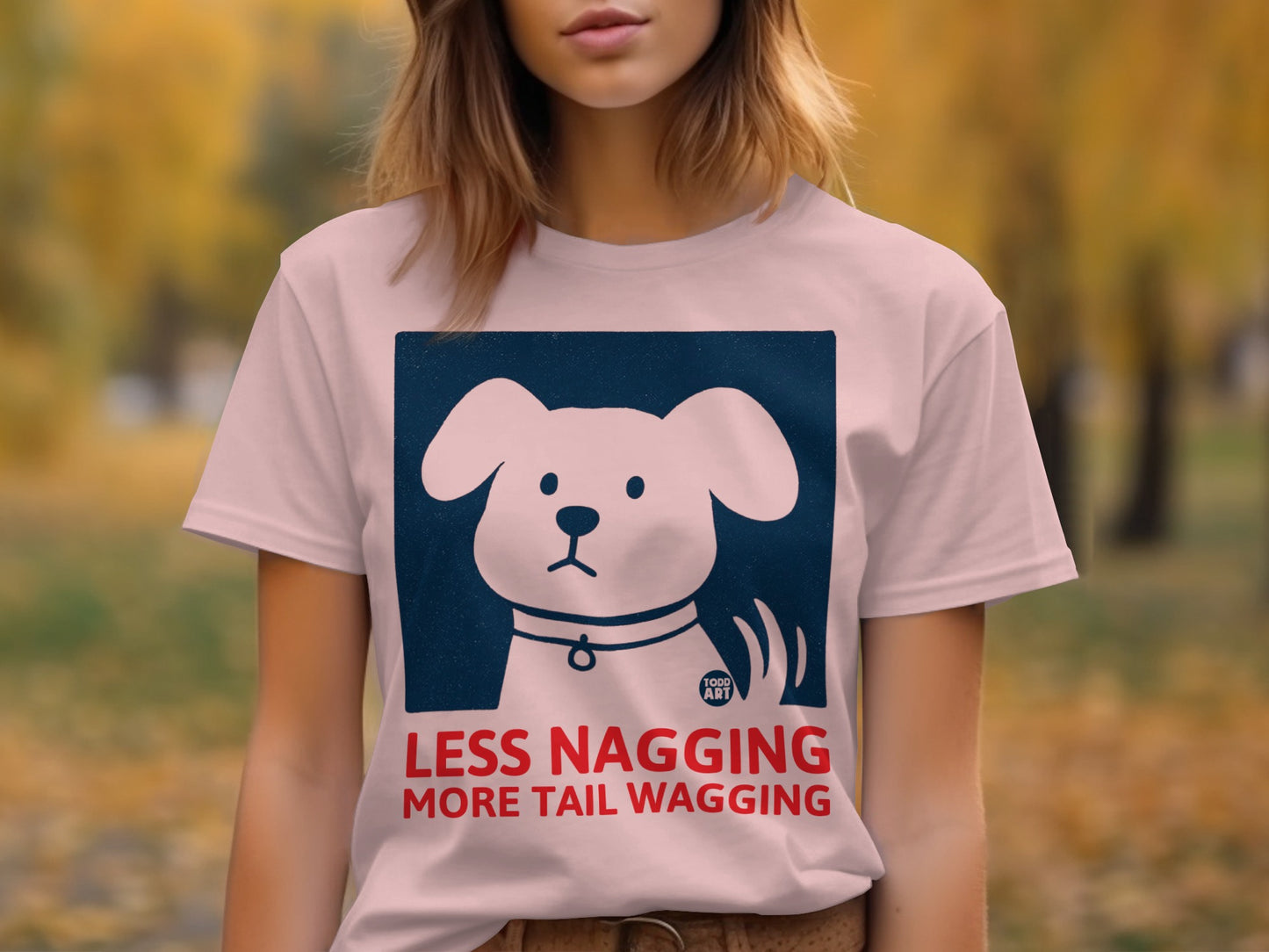 Less Nagging More Tail Wagging Cartoon T-shirt product