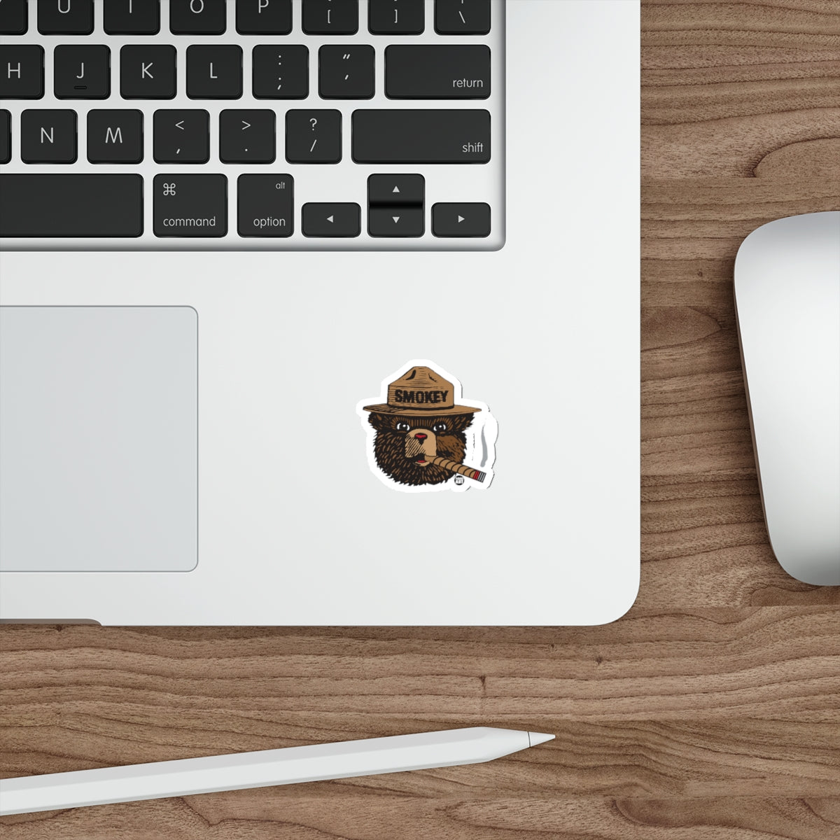 Cartoon Smokey Bear with Cigar Todd Art Logo Stickers
