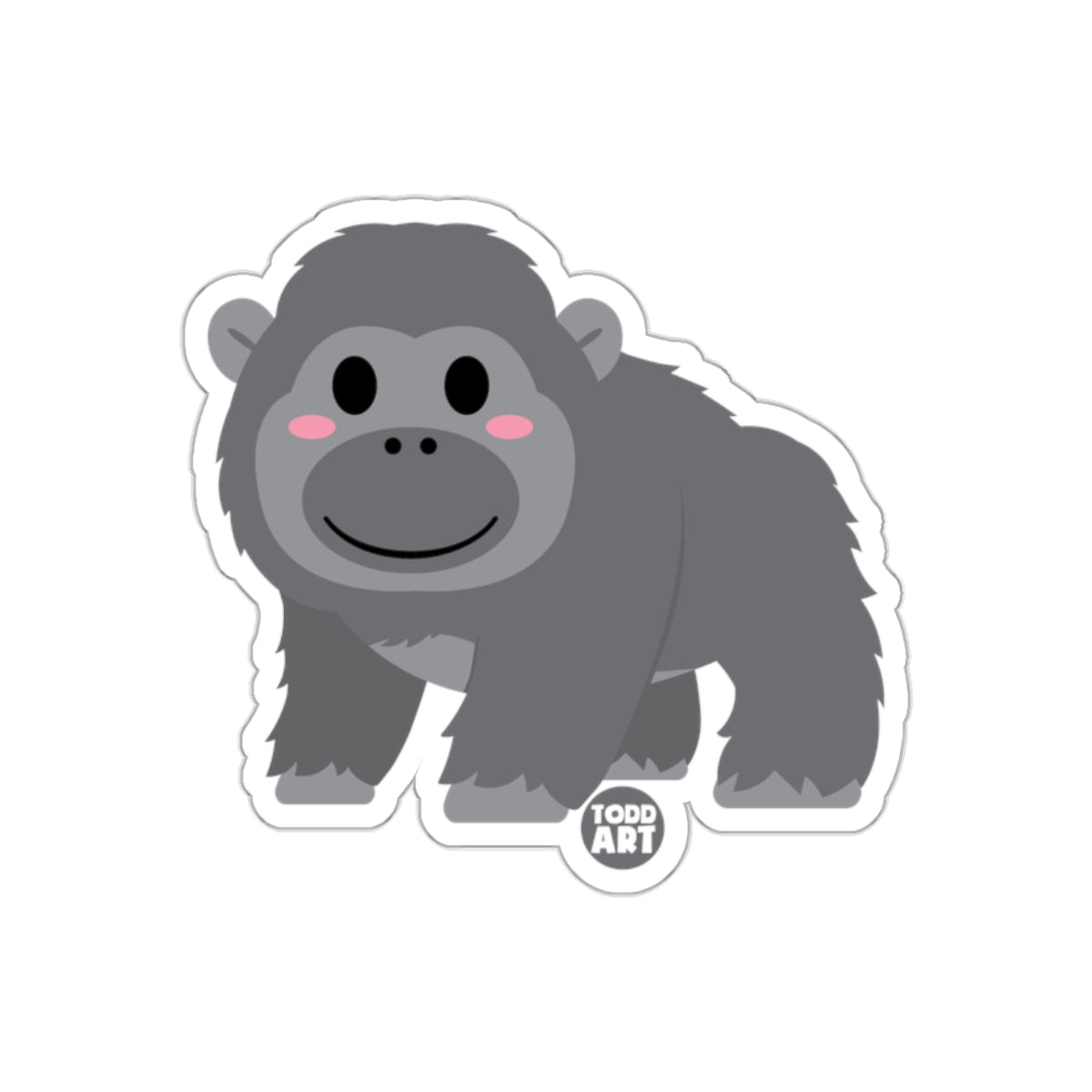 Cute Smiling Gorilla Todd Art Sticker Product